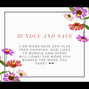 Bundle 3 or more and save 20% plus free shipping.
